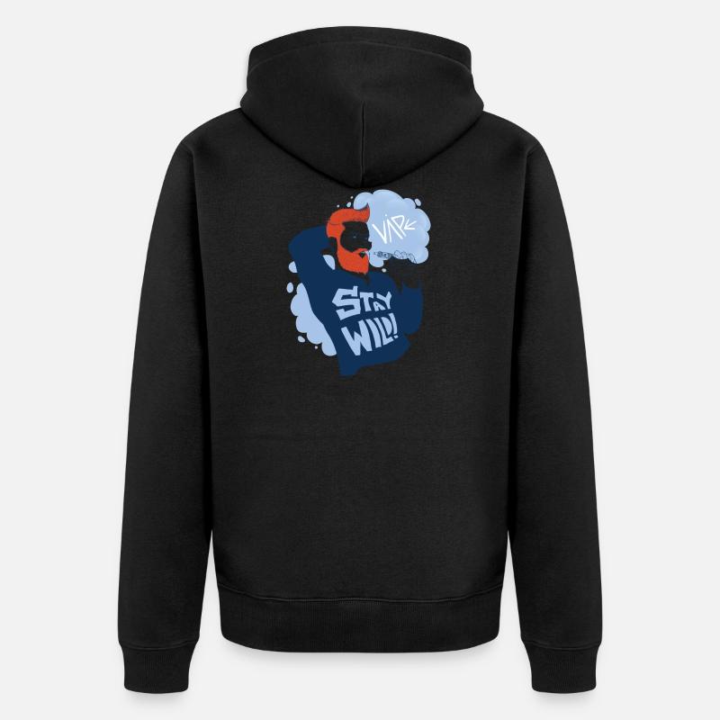 Vaperguy mit wildem Lifestyle - Unisex Premium Bio Zip Hoodie - Schwarz
