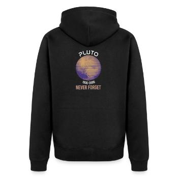 Pluton Never Forget - Lost Planet - Veste à capuche bio Premium Unisexe - noir - Dos - Nico (187cm)