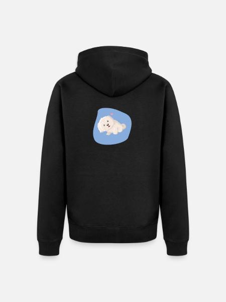puppy dog eyes - Unisex Premium Organic Zip Hoodie - black