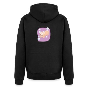 Seifenblasen Hund - Unisex Premium Bio Zip Hoodie - Schwarz - Hinten - Nico (187cm)