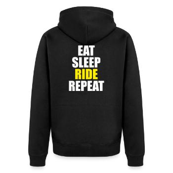 Moto Cross - Unisex Premium Bio Zip Hoodie - Schwarz - Hinten - Nico (187cm)