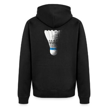 Badminton shuttlecock - Unisex Premium Organic Zip Hoodie - black - Back - Nico (187cm)