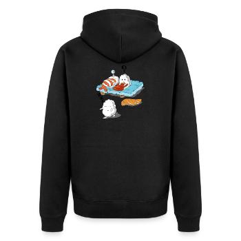 Sleepwalking Sushi Rice Fish Japanese Gift - Unisex Premium Organic Zip Hoodie - black - Back - Nico (187cm)