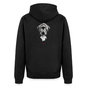 Sketchy Dog - Unisex Premium Organic Zip Hoodie - black - Back - Nico (187cm)