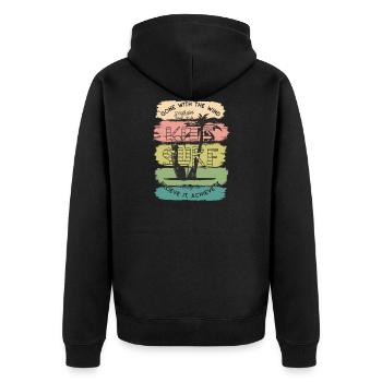 Kite Kiteboard Kiteboarding Kitesurf Gift - Unisex Premium Organic Zip Hoodie - black - Back - Nico (187cm)