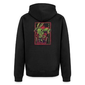 Fighting Bunny Kampfsport - Unisex Premium Bio Zip Hoodie - Schwarz - Hinten - Nico (187cm)