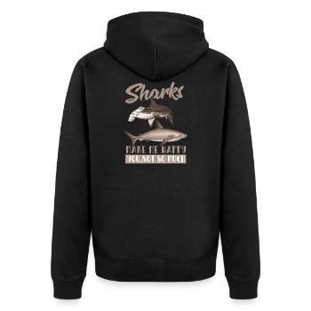 Sharks make me happy. You are not like that - Unisex Premium Organic Zip Hoodie - black - Back - Nico (187cm)