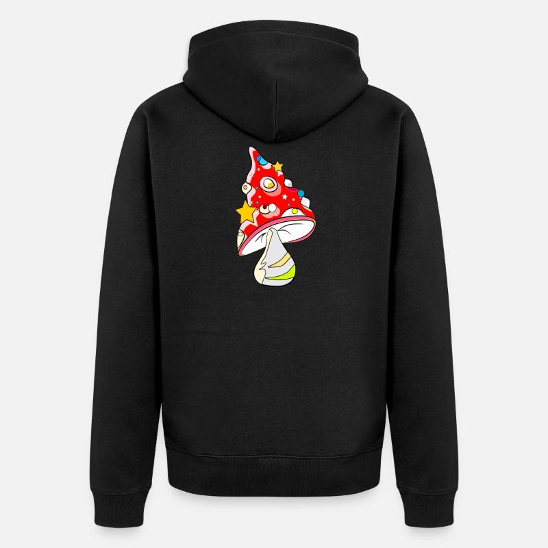 Champignon rouge - agaric de mouche - Veste à capuche bio Premium Unisexe - noir