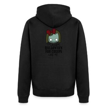 it's always HALLOWEEN FOR CREEPS like me - Zombie - Unisex Premium Organic Zip Hoodie - black - Back - Nico (187cm)