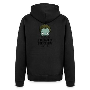 it's always HALLOWEEN FOR CREEPS like me - Unisex Premium Organic Zip Hoodie - black - Back - Nico (187cm)