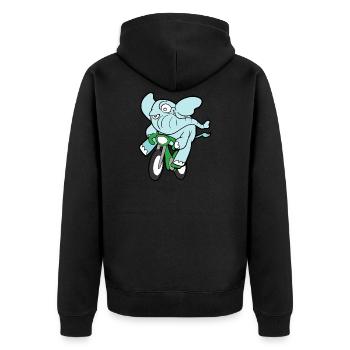 Cute Funny Cool Elephant Elephant - Unisex Premium Organic Zip Hoodie - black - Back - Nico (187cm)