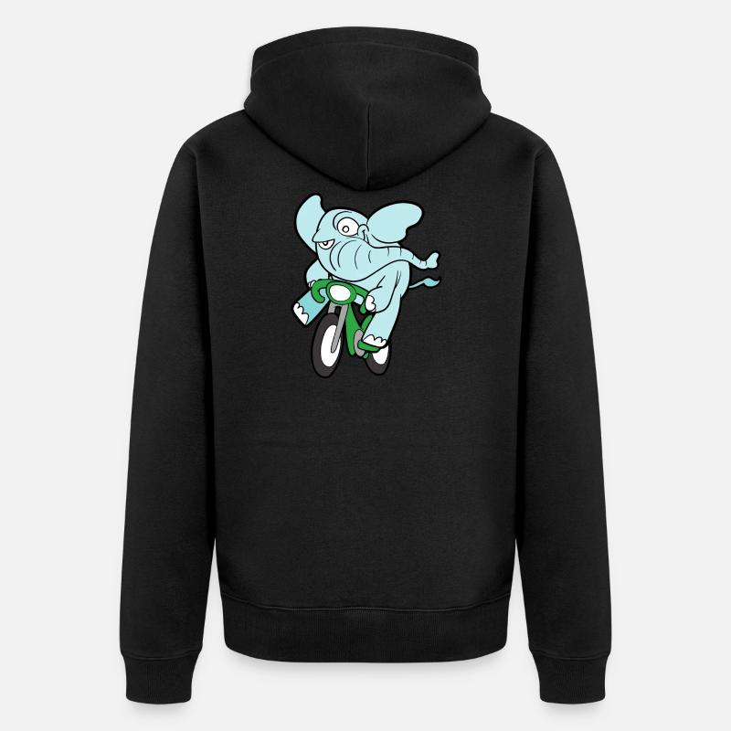 Éléphant drôle drôle mignon - Veste à capuche bio Premium Unisexe - noir