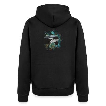 Delfin Orca Shirt Watercolor - Veste à capuche bio Premium Unisexe - noir - Dos - Nico (187cm)