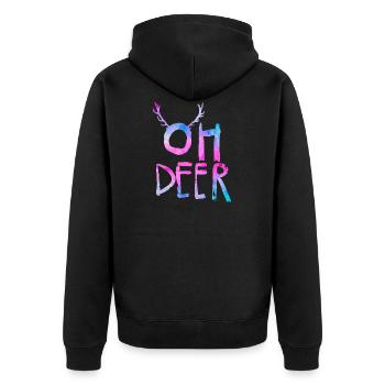 Oh Deer Cerf de renne Noël - Veste à capuche bio Premium Unisexe - noir - Dos - Nico (187cm)