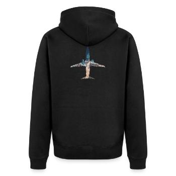 L'avion vers le Soleil et la Plage - Veste à capuche bio Premium Unisexe - noir - Dos - Nico (187cm)