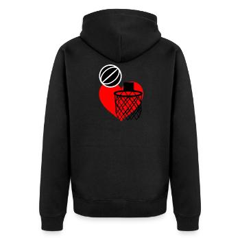 Basketball love - Unisex Premium Organic Zip Hoodie - black - Back - Nico (187cm)