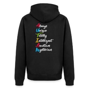 Journée mondiale de l'autisme Sensibilisation à l'autisme - Veste à capuche bio Premium Unisexe - noir - Dos - Nico (187cm)