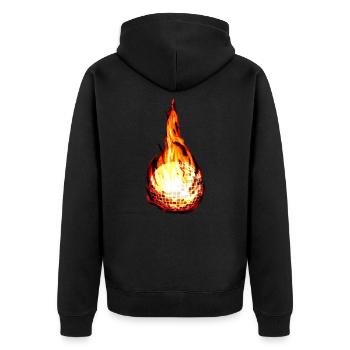 Fireball disco ball - Unisex Premium Organic Zip Hoodie - black - Back - Nico (187cm)
