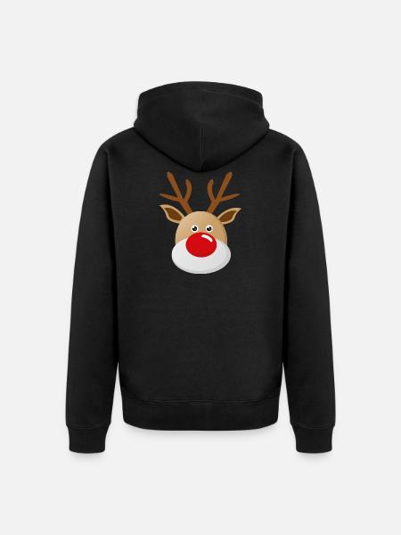 Rudolf rein med den røde nesen jul - Premium økologisk unisex-hettejakke - svart