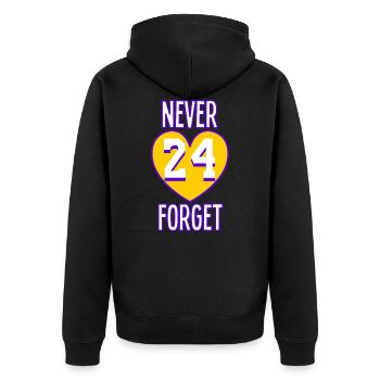 Never Forget Kobe LA 24 basketball legend design - Unisex Premium Organic Zip Hoodie - black - Back - Nico (187cm)