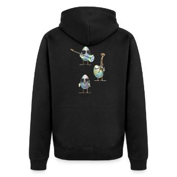 Cool easter egg band - Unisex Premium Organic Zip Hoodie - black - Back - Nico (187cm)