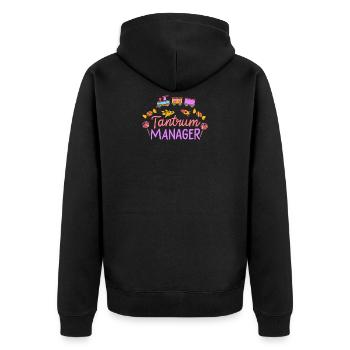 Assistante maternelle éducatrice - Tantrum Manager - Veste à capuche bio Premium Unisexe - noir - Dos - Nico (187cm)