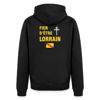 Fier d'être lorrain - Veste à capuche bio Premium Unisexe - noir - Dos - Nico (187cm)