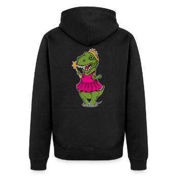 Dino princess ballerina ballet - Unisex Premium Organic Zip Hoodie - black - Back - Nico (187cm)