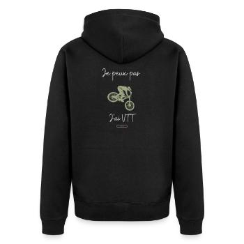 I can not I mountain bike - Unisex Premium Organic Zip Hoodie - black - Back - Nico (187cm)