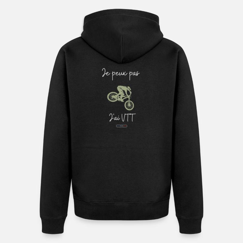 Je peux pas j'ai vtt - Veste à capuche bio Premium Unisexe - noir