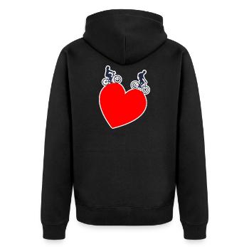 Cadeaux d'amour de vélo - Veste à capuche bio Premium Unisexe - noir - Dos - Nico (187cm)