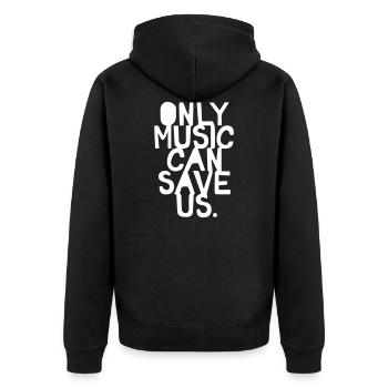 Only Music Can Save Us - Veste à capuche bio Premium Unisexe - noir - Dos - Nico (187cm)