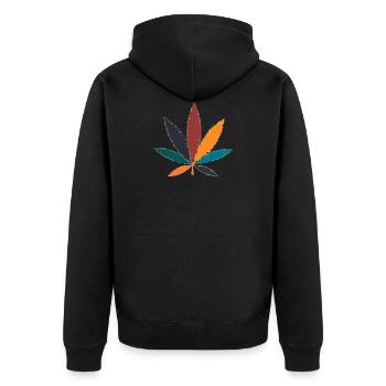 colors - Unisex Premium Bio Zip Hoodie - Schwarz - Hinten - Nico (187cm)