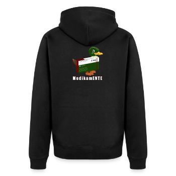 Medication duck - Unisex Premium Organic Zip Hoodie - black - Back - Nico (187cm)