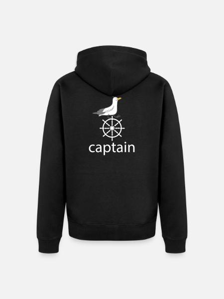 Captain and seagull - Unisex Premium Organic Zip Hoodie - black
