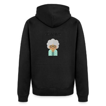 Granny Season - Unisex Premium Bio Zip Hoodie - Schwarz - Hinten - Nico (187cm)