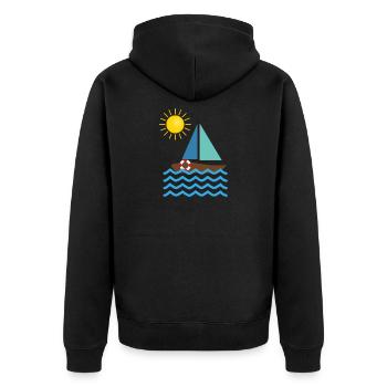 Voile - été, soleil et mer TSHIRT - Veste à capuche bio Premium Unisexe - noir - Dos - Nico (187cm)