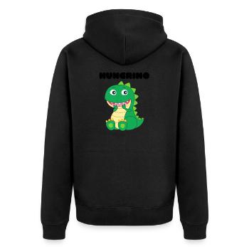 HUNGRINO le dinosaure affamé - Veste à capuche bio Premium Unisexe - noir - Dos - Nico (187cm)