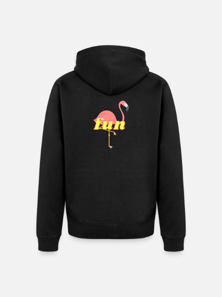 Flamingo fun - Unisex Premium Organic Zip Hoodie - black