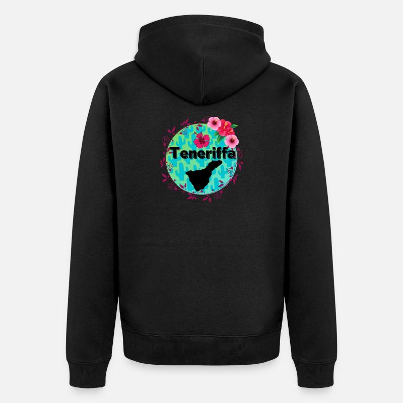 Fleurs de Tenerife - Veste à capuche bio Premium Unisexe - noir