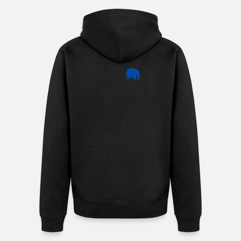 Blauer Elefant - blue elephant - Unisex Premium Bio Zip Hoodie - Schwarz