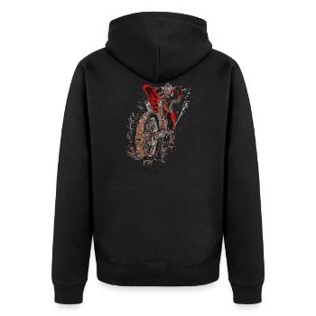 Moto-Cross - Unisex Premium Bio Zip Hoodie - Schwarz - Hinten - Nico (187cm)