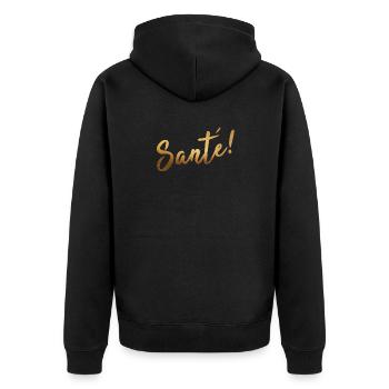 Sante Gesundheit Geschenkidee Krankheit Spruch - Unisex Premium Bio Zip Hoodie - Schwarz - Hinten - Nico (187cm)