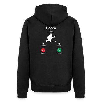 Bocce appelle - joueur de boules de pétanque bocce - Veste à capuche bio Premium Unisexe - noir - Dos - Nico (187cm)