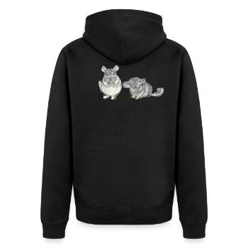 Wester Chinchillas - Unisex Premium Organic Zip Hoodie - black - Back - Nico (187cm)