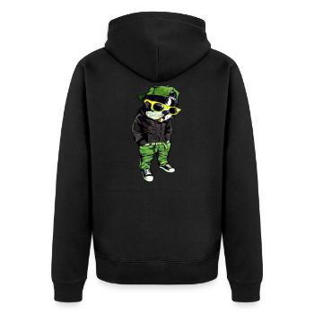 Chien French Bulldog - Veste à capuche bio Premium Unisexe - noir - Dos - Nico (187cm)