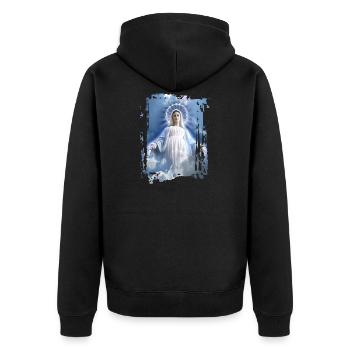Holly Mary Maria Madonna Mariana Vierge Marie - Veste à capuche bio Premium Unisexe - noir - Dos - Nico (187cm)