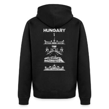Hongrie Drapeau Union européenne Cadeau - Veste à capuche bio Premium Unisexe - noir - Dos - Nico (187cm)
