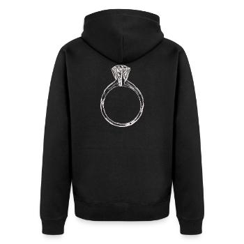 Alliance Mariages Idée cadeau Amour Idée diamant - Veste à capuche bio Premium Unisexe - noir - Dos - Nico (187cm)