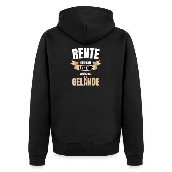 Rente 2021 Renten Shirt Lustiger Spruch - Unisex Premium Bio Zip Hoodie - Schwarz - Hinten - Nico (187cm)